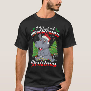 I Want A Hippopotamus For Christmas Hippo Xmas Pa T-Shirt