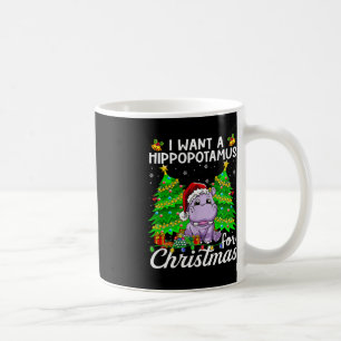 I Want A Hippopotamus For Christmas Lights Santa H Coffee Mug