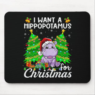 I Want A Hippopotamus For Christmas Lights Santa H Mouse Mat