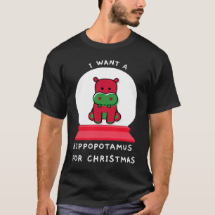 I Want A Hippopotamus For Christmas Snowglobe Esse T-Shirt