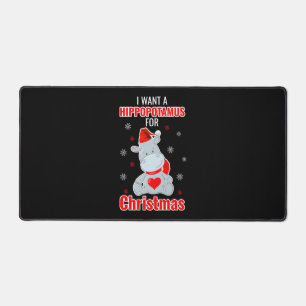 I Want A Hippopotamus For Christmas - Xmas Hippo  Desk Mat