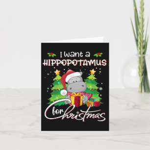 I Want A Hippopotamus For Christmas Xmas Hippo For Card