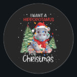 I Want A Hippopotamus For Christmas Xmas Hippo For Classic Round Sticker<br><div class="desc">I Want A Hippopotamus For Christmas Xmas Hippo For Kid Women 11</div>