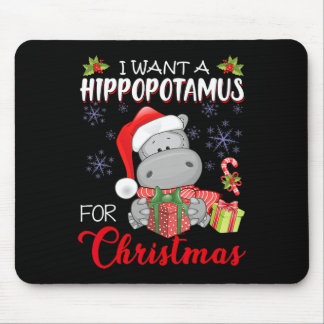 I Want A Hippopotamus For Christmas Xmas Hippo For Mouse Mat