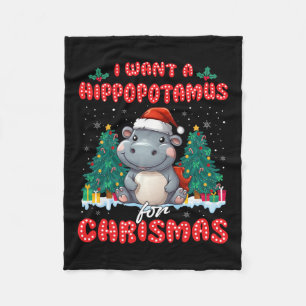 I Want A Hippopotamus For Christmas Xmas Hippo Kid Fleece Blanket