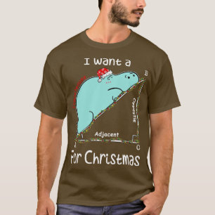 I Want A Hippopotenuse For Christmath Christmas Ma T-Shirt