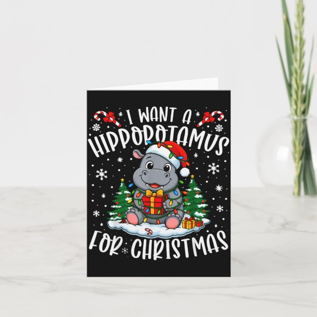 I Want A Hiptamus Christmas Xmas Hip Lover Women G Card (Front)