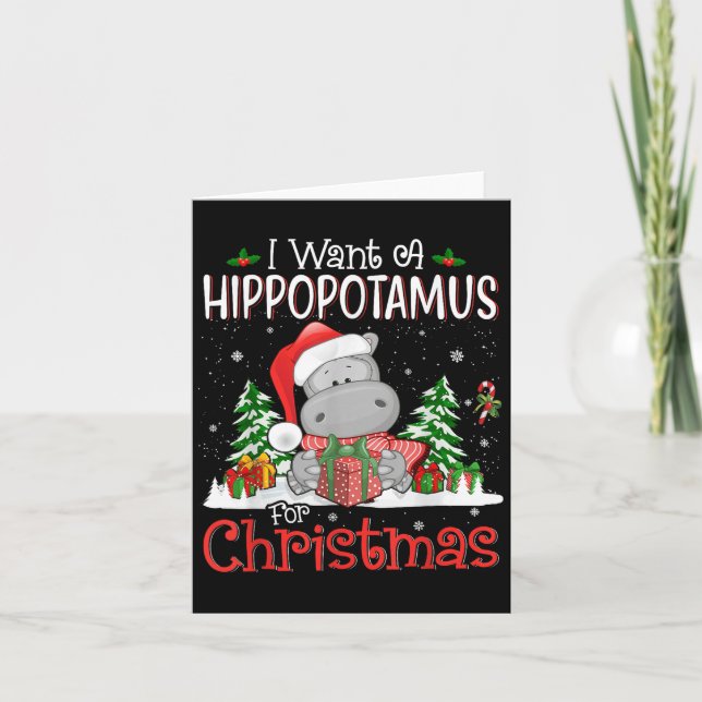 I Want A Hiptamus For Christmas Xmas Hip For Kid W Card (Front)