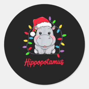 I Want A Hiptamus For Christmas Xmas Hip Lover Fun Classic Round Sticker