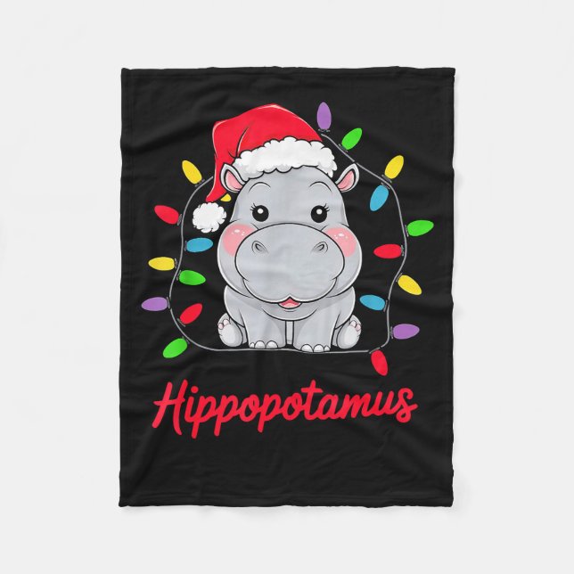 I Want A Hiptamus For Christmas Xmas Hip Lover Fun Fleece Blanket (Front)
