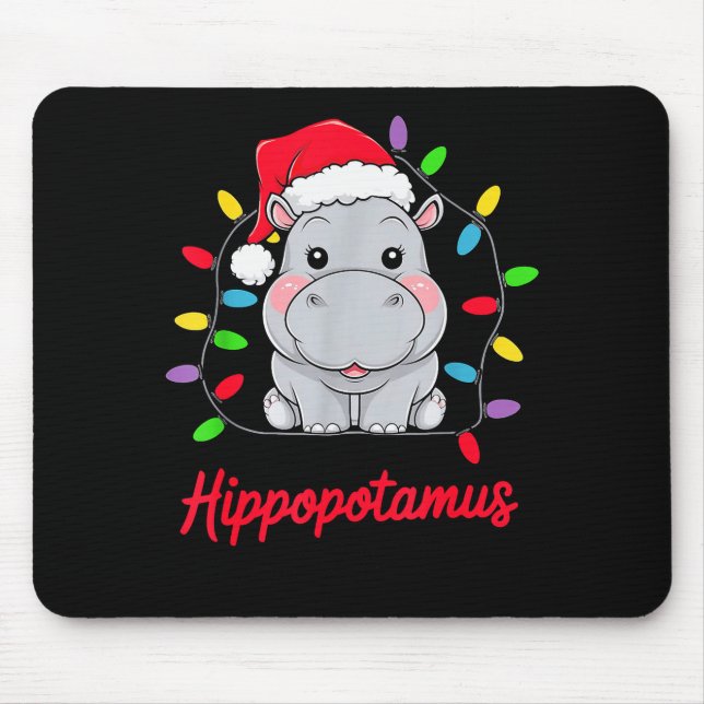 I Want A Hiptamus For Christmas Xmas Hip Lover Fun Mouse Mat (Front)