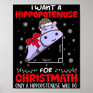 I Want A Hiptenuse For Christmath Math Teacher Chr Poster