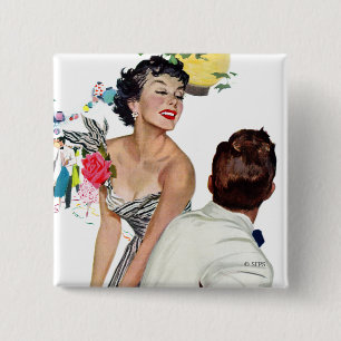 I Want a Man 15 Cm Square Badge