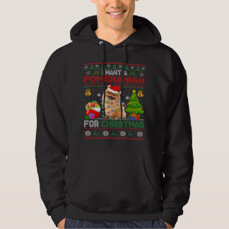 i want a pomeranian  christmas  sweater dog xmas