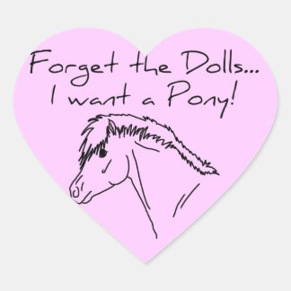 I want a pony! heart sticker