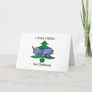 I want a rhino for christmas holiday card