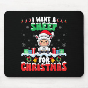 I Want A Sheep For Christmas - Sheep Lover Santa X Mouse Mat
