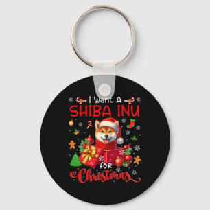 I Want A Shiba Inu For Christmas Owner Santa Dog I Key Ring