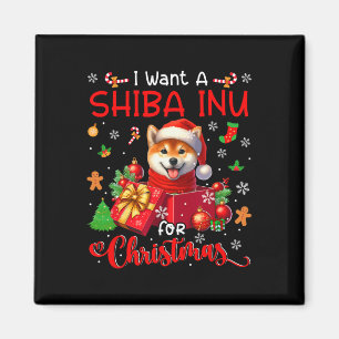 I Want A Shiba Inu For Christmas Owner Santa Dog I Magnet