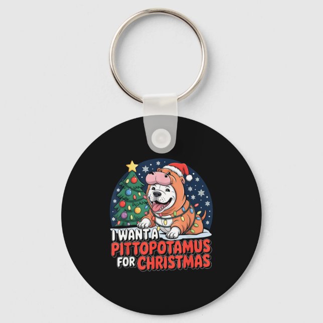 I Want A Ttotamus For Christmas  Key Ring (Front)
