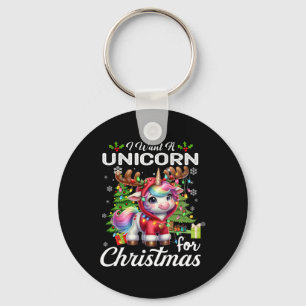 I Want A Unicorn For Christmas Cute Gifts Xmas Cos Key Ring