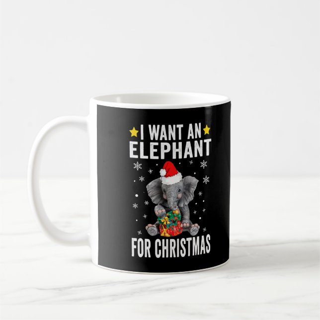 I Want An Elephant For Christmas Elephant Pyjamas  Coffee Mug (Left)