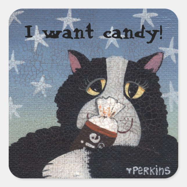 I want candy! sticker (Front)