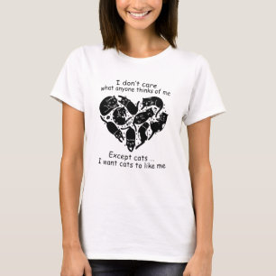 I Want Cats To Like Me Funy Cat T-Shirt