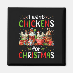 I Want Chickens For Christmas Coffee Cups Lover Fa Magnet