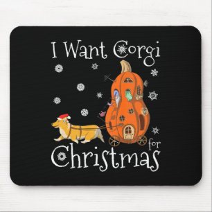 I Want Corgi For Christmas Funny Santa Corgi Dog G Mouse Mat