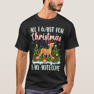I Want For Christmas Is A Antelope Xmas Tree Light T-Shirt