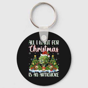 I Want For Christmas Is A Artichoke Xmas Tree Ligh Key Ring