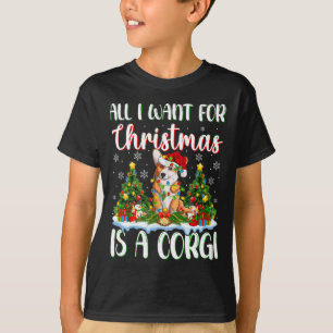 I Want For Christmas Is A Corgi Dog Xmas Tree Ligh T-Shirt
