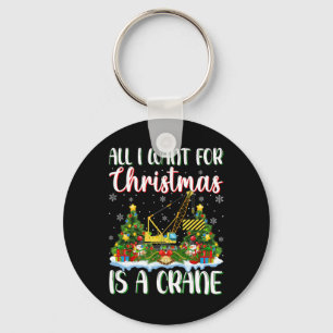 I Want For Christmas Is A Crane Xmas Tree Lights Key Ring
