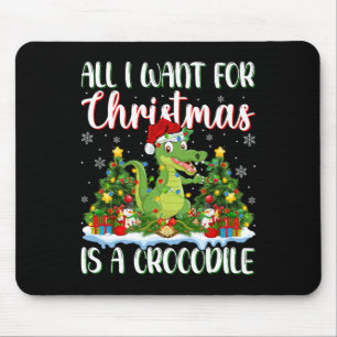I Want For Christmas Is A Crocodile Xmas Tree Ligh Mouse Mat