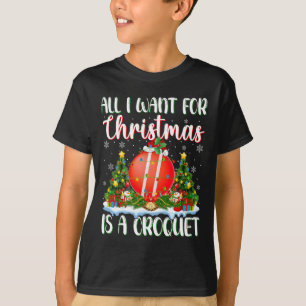 I Want For Christmas Is A Croquet Xmas Tree Lights T-Shirt