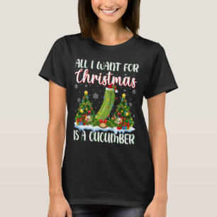 I Want For Christmas Is A Cucumber Xmas Tree Light T-Shirt