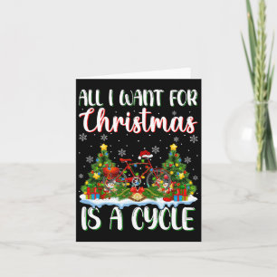 I Want For Christmas Is A Cycle Xmas Tree Lights Card