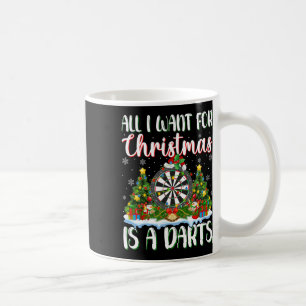 I Want For Christmas Is A Darts Xmas Tree Lights Coffee Mug