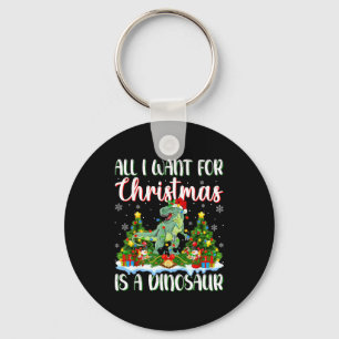 I Want For Christmas Is A Dinosaur Xmas Tree Light Key Ring