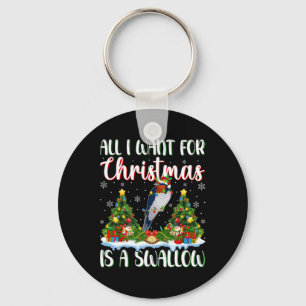 I Want For Christmas Is A Swallow Bird Xmas Tree L Key Ring