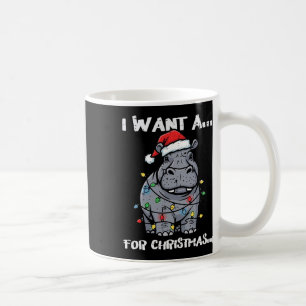 I Want Hippo For Christmas Funny Xmas Animal Kids  Coffee Mug