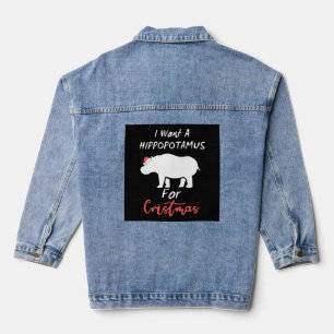 I Want Hippopotamus For Christmas Denim Jacket