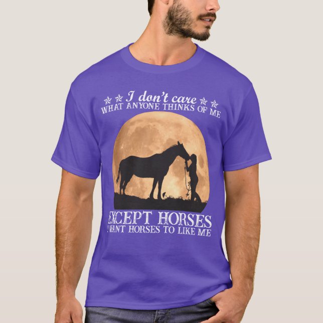 I Want Horseo Like Me Funny Horse Lovers Girls fri T-Shirt (Front)