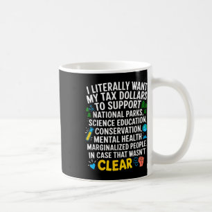 I Want My Tax Dollars To Go To Help Support Nation Coffee Mug
