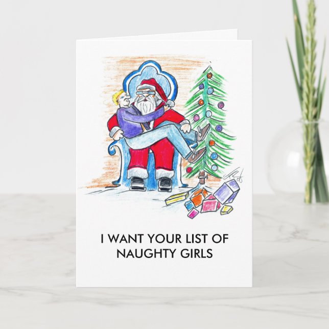 I WANT NAUGHTY GIRLS HOLIDAY CARD (Front)