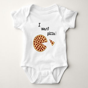 I want pizza baby bodysuit