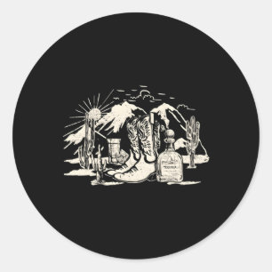 I Want Tequila Little Time With You Cow Western De Classic Round Sticker