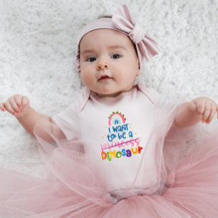 I want to be a dinosaur girl baby bodysuit