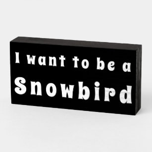 "I want to be a Snowbird" Funny Wood Box Sign